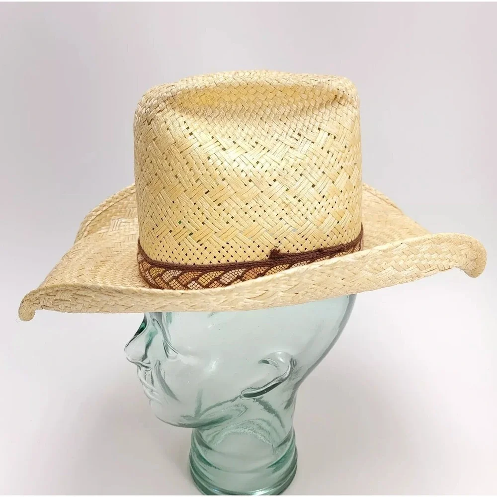 Cowboy Hat‎ Resistol StageCoach Straw Western Band Size 6 7/8 Sisters Cowgirl